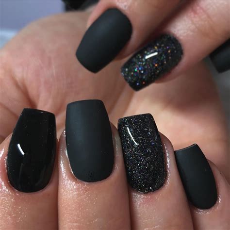 cute short nails black|short black acrylic nails.